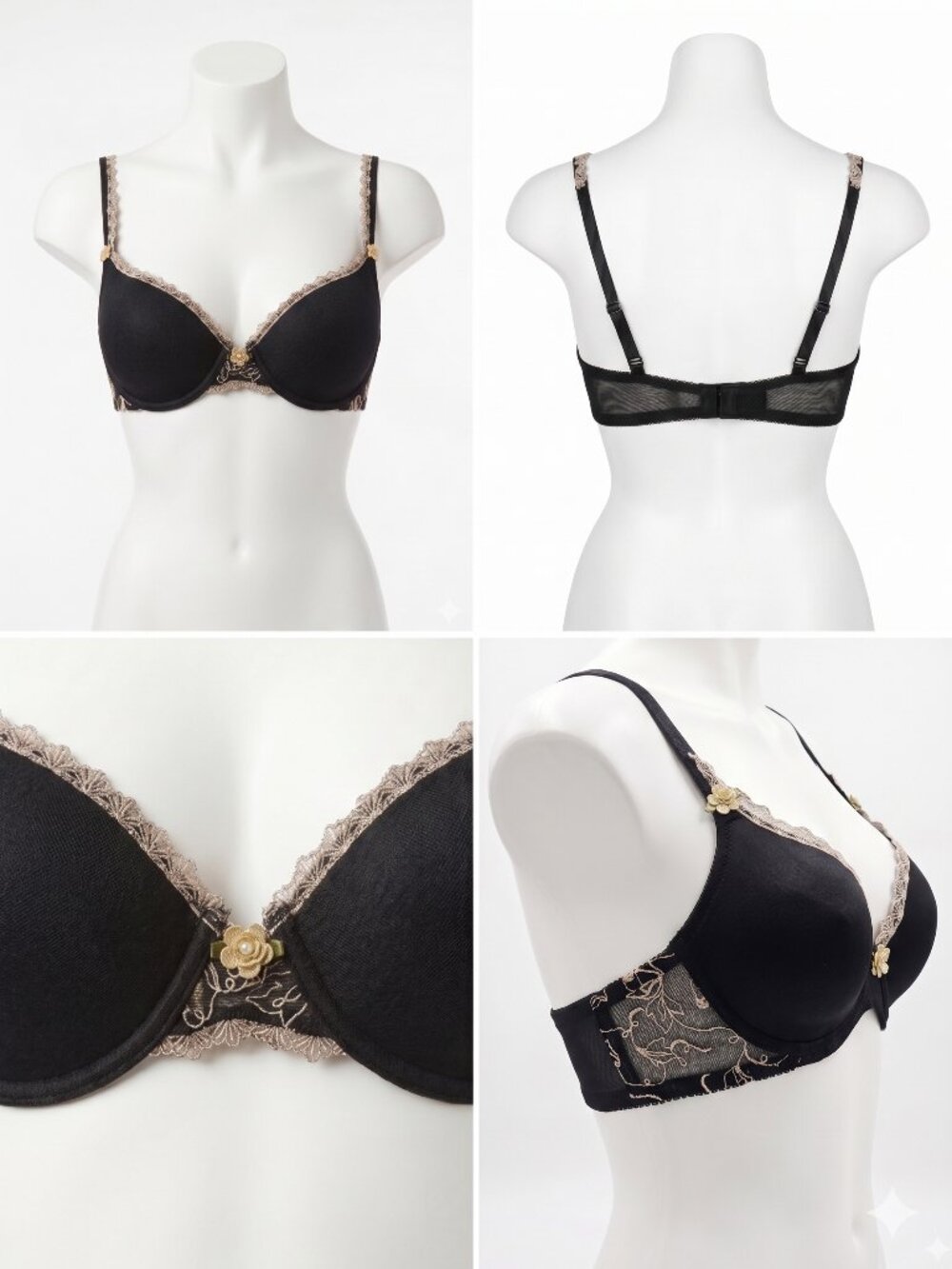 Felina 36B Angela Semi Demi Seamless Contour Bra Style 6142 Smooth Underwire Bra